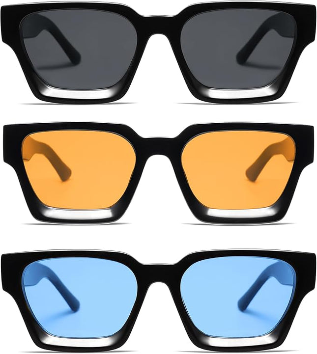 VANLINKER Thick Square Sunglasses for Men Women Retro Chunky Rectangle Shades UV400 Protection VL9731