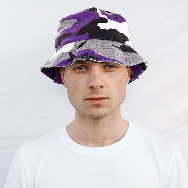 Falari Men Women Unisex Cotton Bucket Hat 100% Cotton Packable for Travel Fishing Hunting Summer Camp