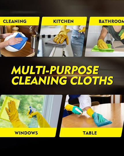 HOMEXCEL Microfiber Cleaning Cloth 50 Pack, 12.5 x 12.5 inch Microfiber Towels for Cars, Ultra Absorbent Car Washing Cloth, Lint Free Streak Free Cleaning Rags for Car, Kitchen, and Window, Multicolor