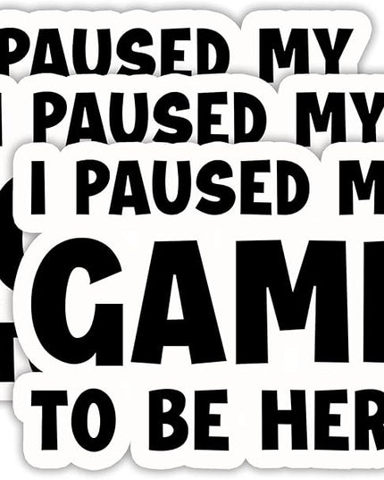 (3PCS) I Paused My Game to Be Here Sticker, Funny Gamer Stickers - Gaming Vinyl Decals for Laptop, Tumbler, Water Bottle, Scrapbook Size 3" x 2.2 "
