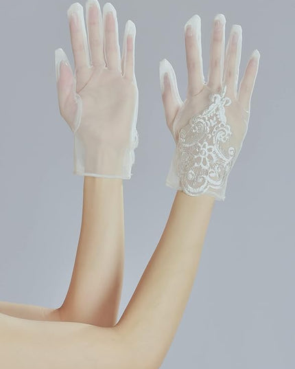 Sahabowi Satin Gloves Formal Bridal Banquet Party Wedding Opera Solid Colorful Mitten For Women
