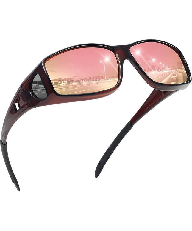 MEETSUN Fit Over Glasses Sunglasses for Men Women,Wrap Around Sunglasses Polarized UV400 Protection
