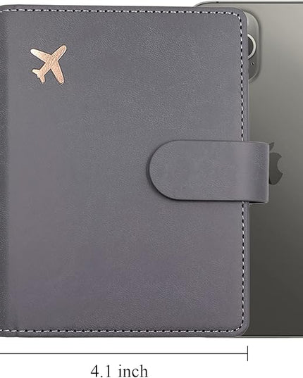 Deziliao Passport Wallet, Gray, Unisex, Faux Leather, Waterproof, Slim, Lightweight, RFID Blocking, 2-in-1 Design, with Document Slots, Credit Card Slots, SIM Card Slots