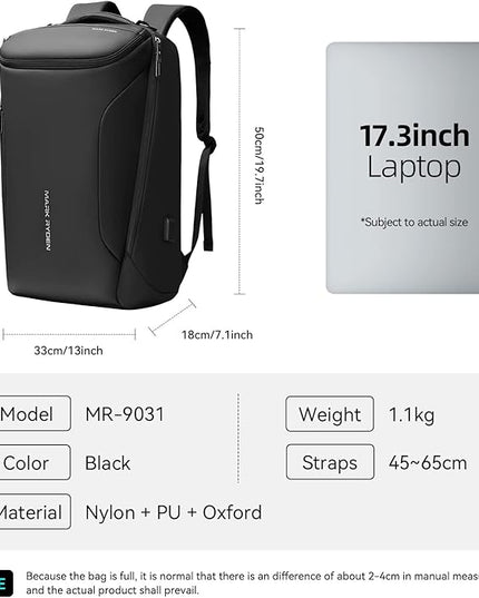 MARK RYDEN Business Backpack for Men, Waterproof High Tech Backpack with Sport Car Shape Design and USB Charging Port, Travel Laptop Backpack Fits 17.3 Inch Notebook (YKK-2 Pockets)