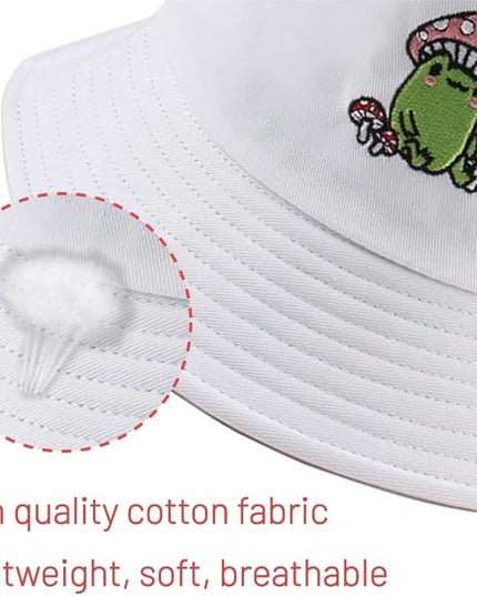 Cotton Bucket Hat for Women Men Summer Travel Sun Beach Bucket Cap, Unisex Outdoor Fisherman Hat
