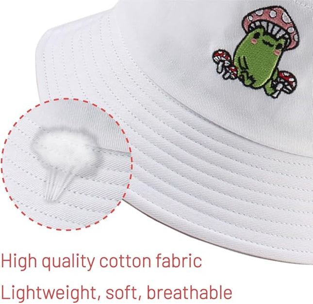 Cotton Bucket Hat for Women Men Summer Travel Sun Beach Bucket Cap, Unisex Outdoor Fisherman Hat