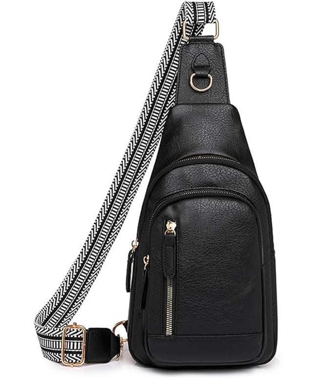 FALAN MULE Crossbody Bags for Women Trendy Leather Sling Chest Bag Fanny Packs for Women