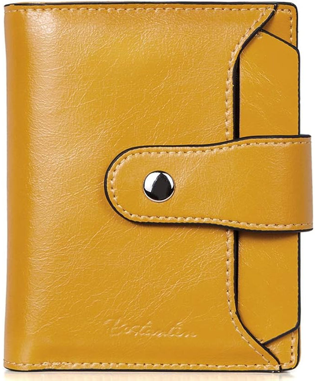 BOSTANTEN Women Leather Wallet RFID Blocking Small Bifold Zipper Pocket Wallet Card Case Purse with ID Window