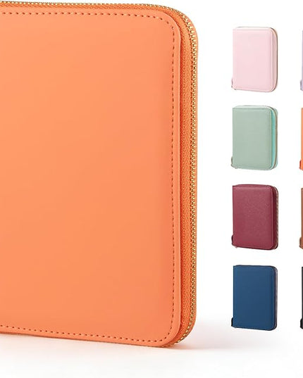 CoBak Passport Holder Cover with Safe Zipper Closure, Premium Passport Wallet for Travel, RFID Blocking Card Case, Waterproof Travel Accessories for Women, Grain Rose Gold
