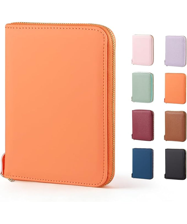 CoBak Passport Holder Cover with Safe Zipper Closure, Premium Passport Wallet for Travel, RFID Blocking Card Case, Waterproof Travel Accessories for Women, Grain Rose Gold