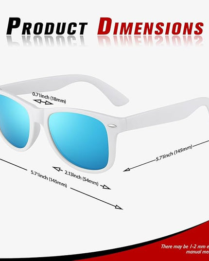 Sunier Polarized Sunglasses for Men and Women, Retro Square Matte Finish UV400 Protection Shades for Driving, Fishing