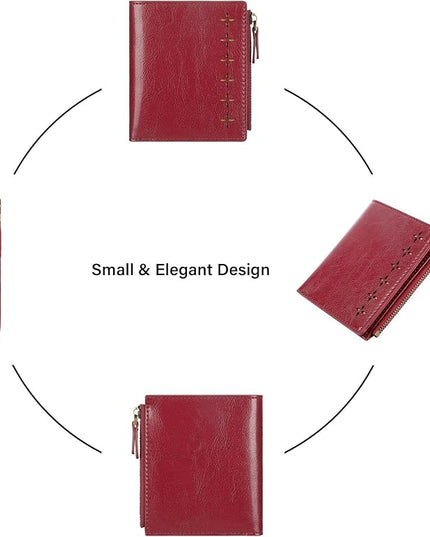 Lavemi Ultra Thin Small Compact Leather Womens Girls Wallets RFID Blocking Credit Card Holder for Women