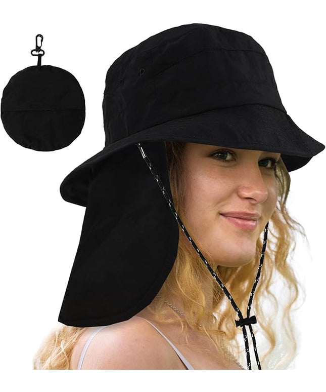 Water-Resistant Sun UPF 50+ Bucket Hat Protection Packable Brimmed Boonie for Women Men Summer Lightweight Hiking Outdoor Cap