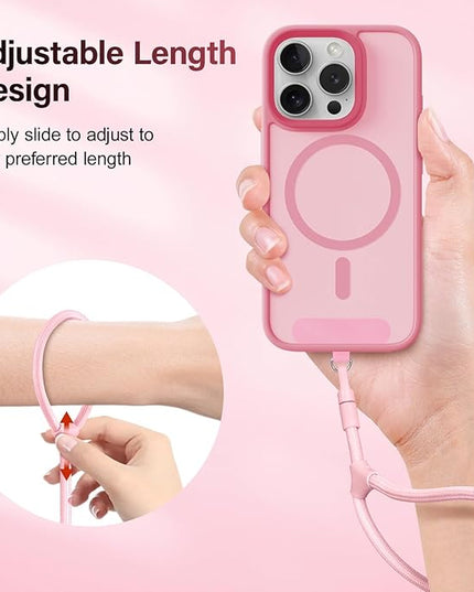 Dadanism Phone Wrist Strap, Universal Adjustable Hand Wrist Strap Lanyard for iPhone 17 and Most Smartphones, Multifunctional Patch Lanyard with Phone Tether Tab for Women and Men, Pink