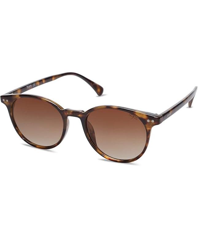 SOJOS Small Round Classic Polarized Sunglasses for Women Men Vintage Style UV400 Lens MAY SJ2113