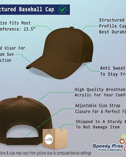 Baseball Cap Custom Personalized Text Dad Hats for Men & Women Strap Closure