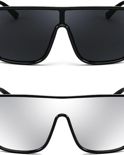 FEISEDY Sunglasses for Women Men, Fashion Mirrored Single Lens, Driving Beach Sunnies UV400 Shades B2996