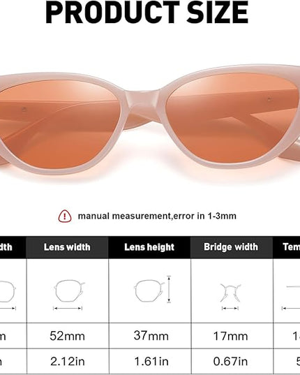 Retro Vintage Narrow Cat Eye Sunglasses for Women 90s Small Chic Style Trendy Sunnies UV400 Protection FZN7514