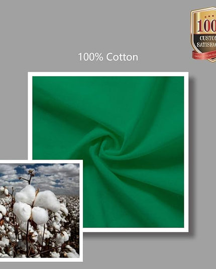 TOPDesign 12-Pack Economical 16"x15" Kelly Green Cotton Tote Bag, Lightweight Medium Reusable Grocery Shopping Cloth Bags, Suitable for DIY, Advertising, Promotion, Gift, Activity