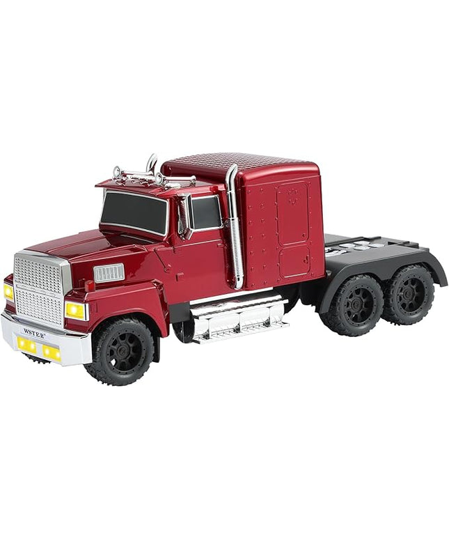 American Truck Bluetooth Speaker with HD Sound, TWS Pairing, LED Party Light, Operation Panel, Built-in Mic, Portable Car Model Speaker for Parties, Beach, Outdoor Activities (RED)