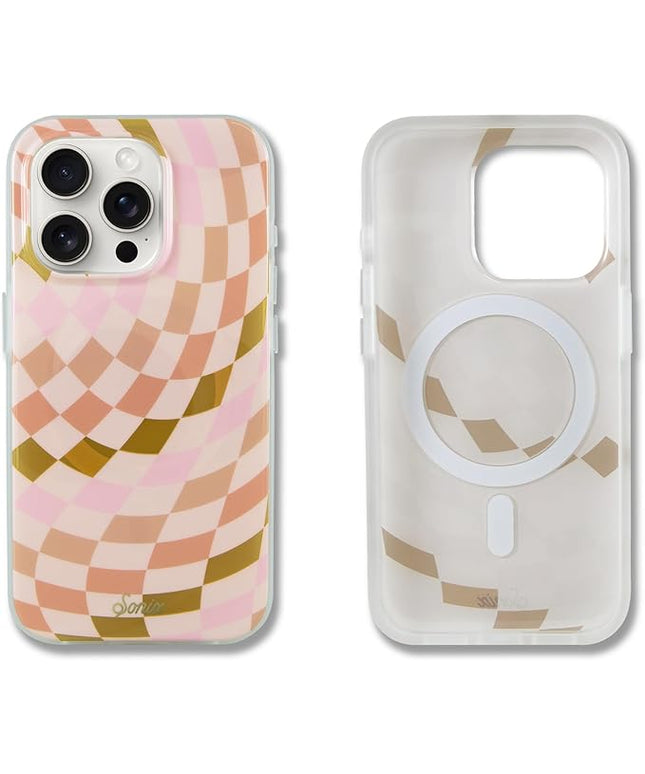 Sonix Protective Phone Case for iPhone 15 Pro | Compatible with Magsafe | 10ft Drop Tested | Checkered Neutrals