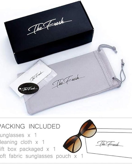 The Fresh Women's Oversized Square Jackie O Cat Eye Hybrid Butterfly Fashion Sunglasses - Exquisite Packaging