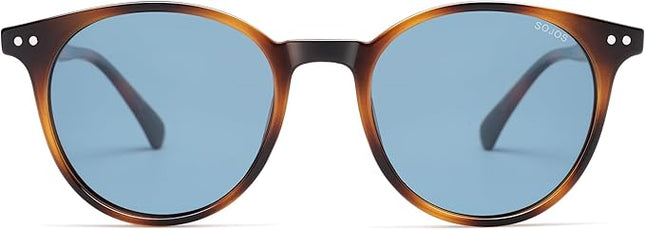 SOJOS Small Round Classic Polarized Sunglasses for Women Men Vintage Style UV400 Lens MAY SJ2113