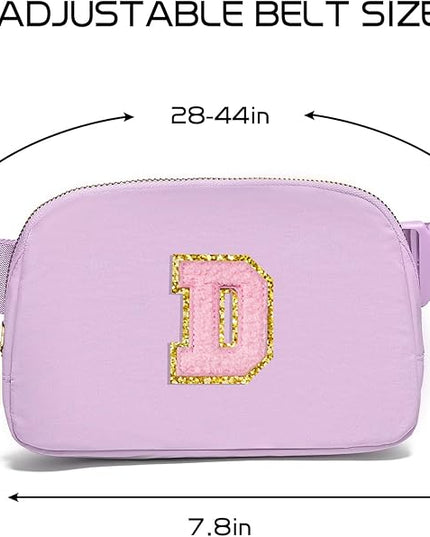Gitus Initial Belt Bag Fanny Pack Crossbody Bag for Girls Birthday Gifts Age 8-10 Teen Girl Gifts Trend Stuff Personalized Letter Gifts for Daughter Sister (Lavender-D)