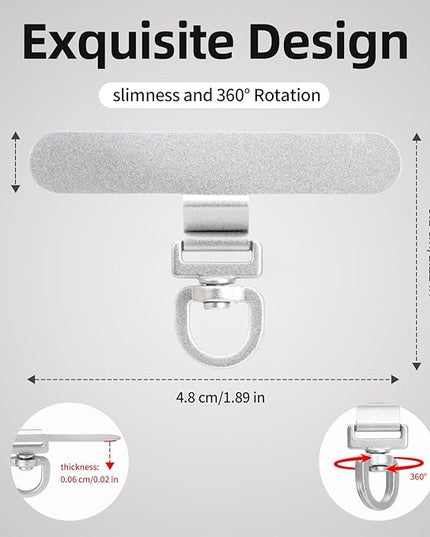 360° Rotating Stainless Steel Phone Tether Tab (3-Pack) - Universal for iPhone & Other Phones (Fits Wristbands/Necklaces/Crossbody Straps)