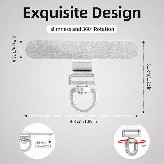 360° Rotating Stainless Steel Phone Tether Tab (3-Pack) - Universal for iPhone & Other Phones (Fits Wristbands/Necklaces/Crossbody Straps)