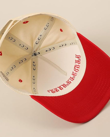 MIRMARU Two-Tone Vintage Canvas Trucker Hats for Men & Women, Adjustable Size Baseball Caps with Trendy Embroidered Design