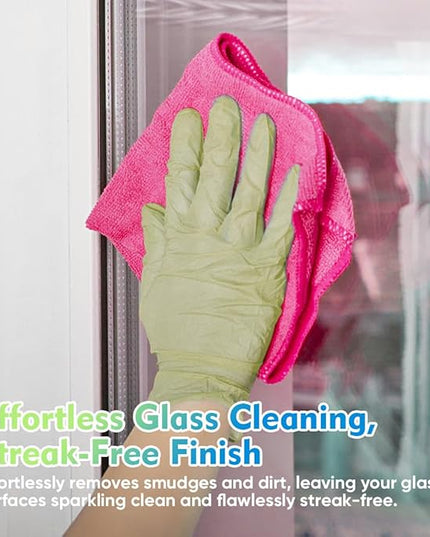 HOMEXCEL Microfiber Cleaning Cloth 20 Pack 11.5 x 11.5 Inch Microfiber Towels for Cars Ultra Absorbent Cleaning Rags Lint Free Cleaning Towels for Household Kitchen, Window Car Pink