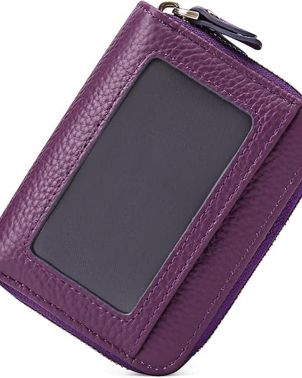 GOIACII Small Genuine Leather Wallet for Women, RFID Blocking Credit Card Holder Wallet