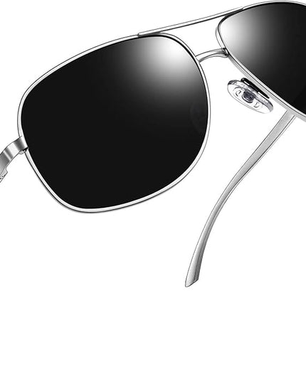 Joopin Polarized Metal Aviation Sunglasses Men, Classic Military Sun Glasses Women, Rectangle Shades UV400 Protection Costume