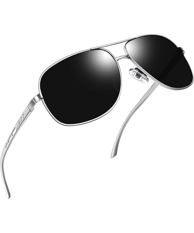 Joopin Polarized Metal Aviation Sunglasses Men, Classic Military Sun Glasses Women, Rectangle Shades UV400 Protection Costume