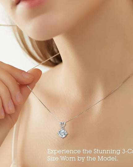 Heart Pendant Necklace Gifts for Wife, 1-6 Carat Moissanite Women's Pendant Necklace, Wedding Anniversary Eternity Jewelry Present for Wife, Birthday Gifts for Her