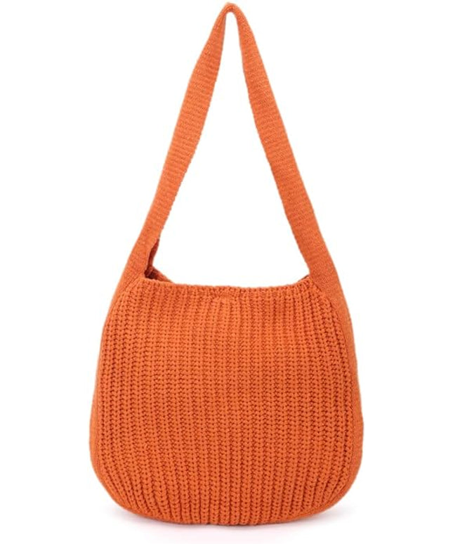 ENBEI Women's Crochet Tote Bag Knit Shoulder bag,Aesthetic Bag,Cute Eco-Friendly Tote for Travel,Daily Use,Gift Box Packaging
