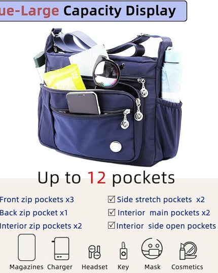 MINTEGRA Women Shoulder Handbag Roomy Multiple Pockets Bag Ladies Crossbody Purse Fashion Tote Top Handle Satchel