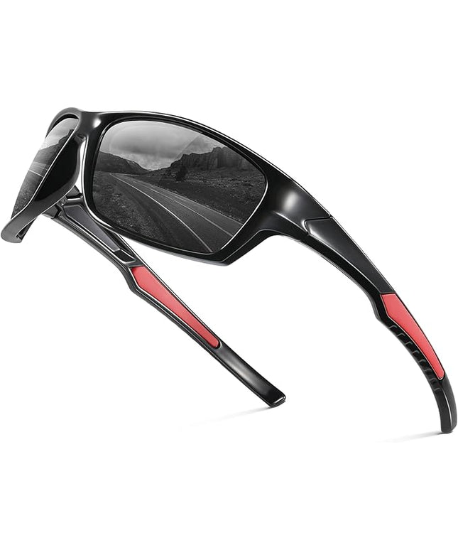 Fanshen Polarized Sunglasses for Men Women, Wrap Around Sunglasses for Mens Womens Cycling Running UV Protection
