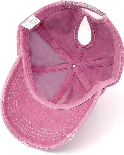 YeeHeen Ponytail Baseball Cap for Women High Messy Bun Caps Washed Cotton Hats