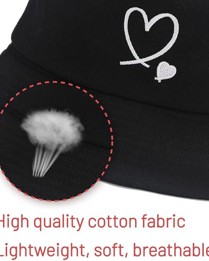 Cotton Bucket Hat for Women Men Summer Travel Sun Beach Bucket Cap, Unisex Outdoor Fisherman Hat
