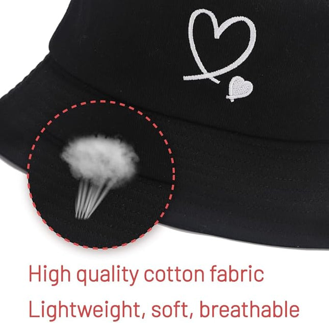 Cotton Bucket Hat for Women Men Summer Travel Sun Beach Bucket Cap, Unisex Outdoor Fisherman Hat