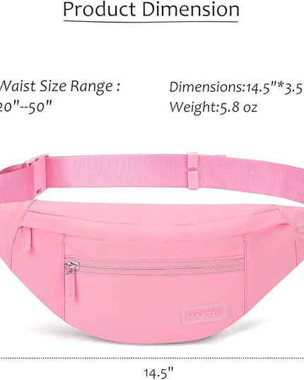 MAXTOP Large Crossbody Fanny Pack with 4-Zipper Pockets,Gifts for Enjoy Sports Festival Workout Traveling Running Casual Hands-Free Wallets Waist Pack Phone Bag Carrying All Phones