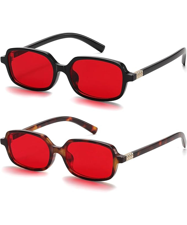 LIKSMU Blue Light Blocking Glasses for Woman Men Blue light Blocker Eyewear Trendy Rectangle Small Eyeglasses, 2pack