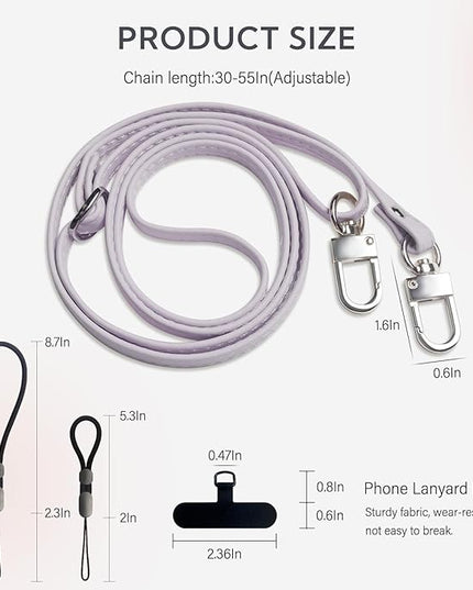 BFSD·DM Phone Crossbody Strap, Universal Crossbody Patch Phone Lanyards,Phone Lanyards for Around The Neck,Phone Strap,Compatible with Most Smartphones(Purple)