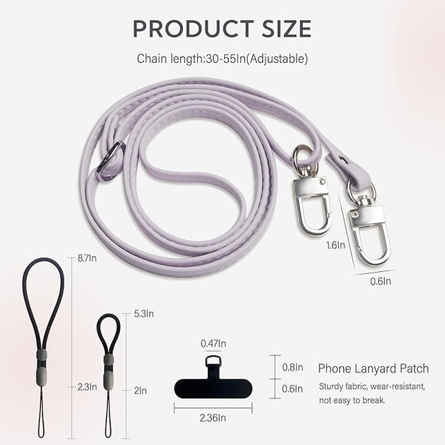 BFSD·DM Phone Crossbody Strap, Universal Crossbody Patch Phone Lanyards,Phone Lanyards for Around The Neck,Phone Strap,Compatible with Most Smartphones(Purple)