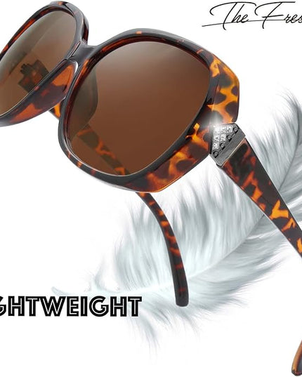 The Fresh Women's Oversized Square Jackie O Cat Eye Hybrid Butterfly Fashion Sunglasses - Exquisite Packaging