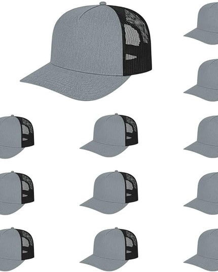 Cap America i3039 Classic 5 Panel Mid Profile Structured Trucker Mesh Back Cap w/ & Adjustable Snapback