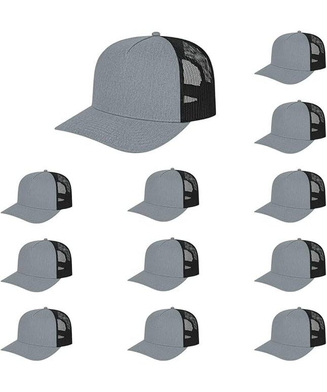Cap America i3039 Classic 5 Panel Mid Profile Structured Trucker Mesh Back Cap w/ & Adjustable Snapback