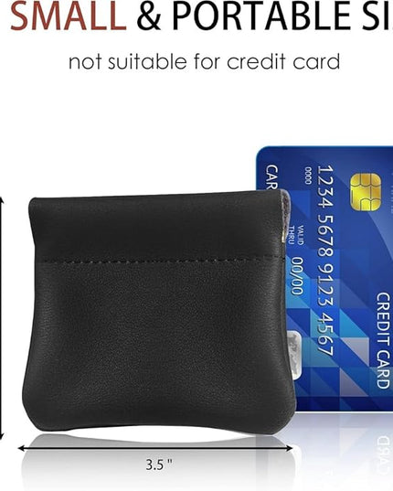 ZYLOXAR Squeeze Coin Purse Genuine Leather Wallet Compact Change Holder Travel Pouch for Women Gift Box (Black)